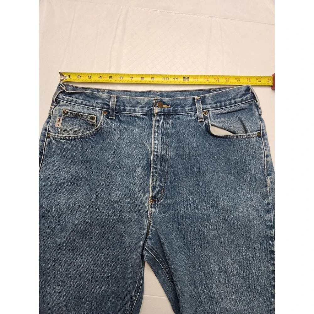 Carhartt B160 DST Jeans Mens 40x32 Blue Relaxed Fit Straight Leg Denim Pants